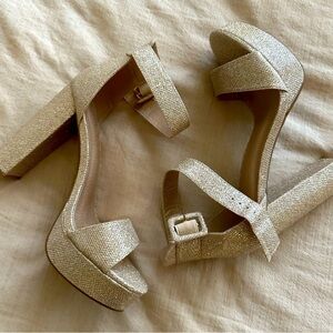 Dream Pairs Glittering Gold Platform Heels